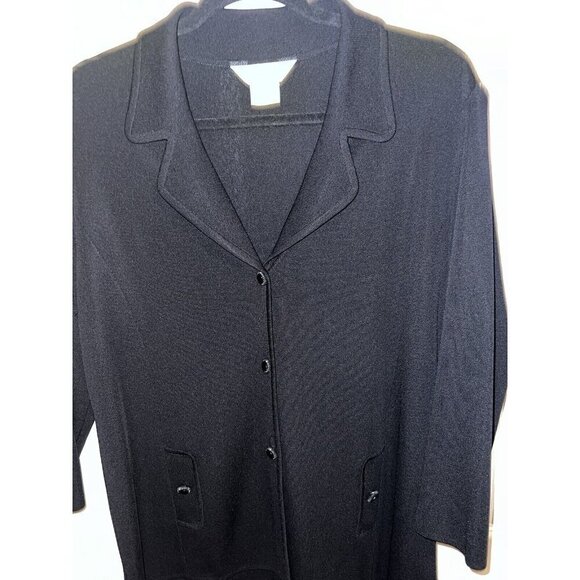 EXCLUSIVELY MISOOK Cardigan Sweater Black Acrylic 3 Button Sz L - Picture 3 of 11